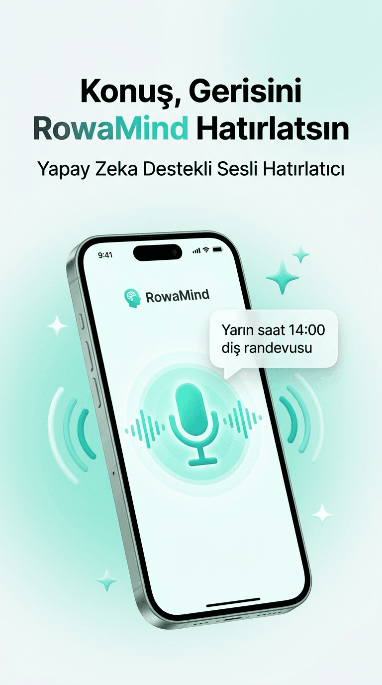 RowaMind Sesli AI Asistanı - Konuş Gerisini RowaMind Hatırlasın Google Play Ekranı